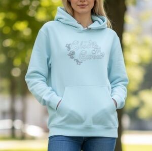 NWOT Sabrina Carpenter Size Large Blue Short N Sweet Hoodie!!